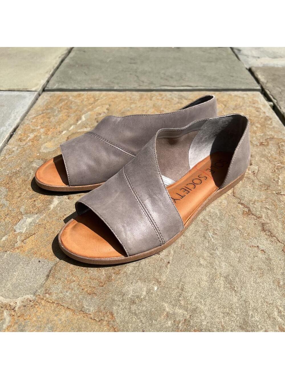 Sole Society Gray Leather Sandals